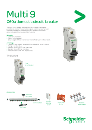 Multi 9 C60a domestic circuit breakers